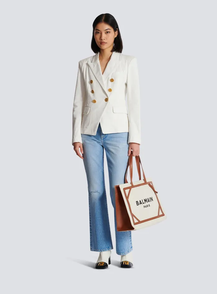 Balmain Jackets And Blazers Women 6button Denim Jacket White