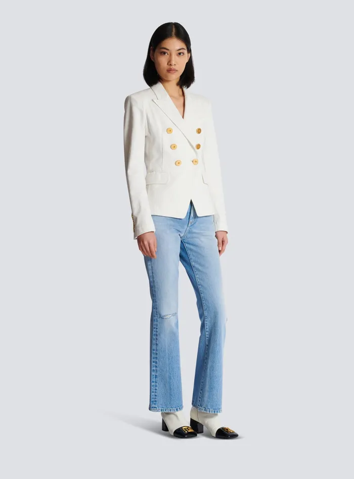 Balmain Jackets And Blazers Women 6button Denim Jacket White