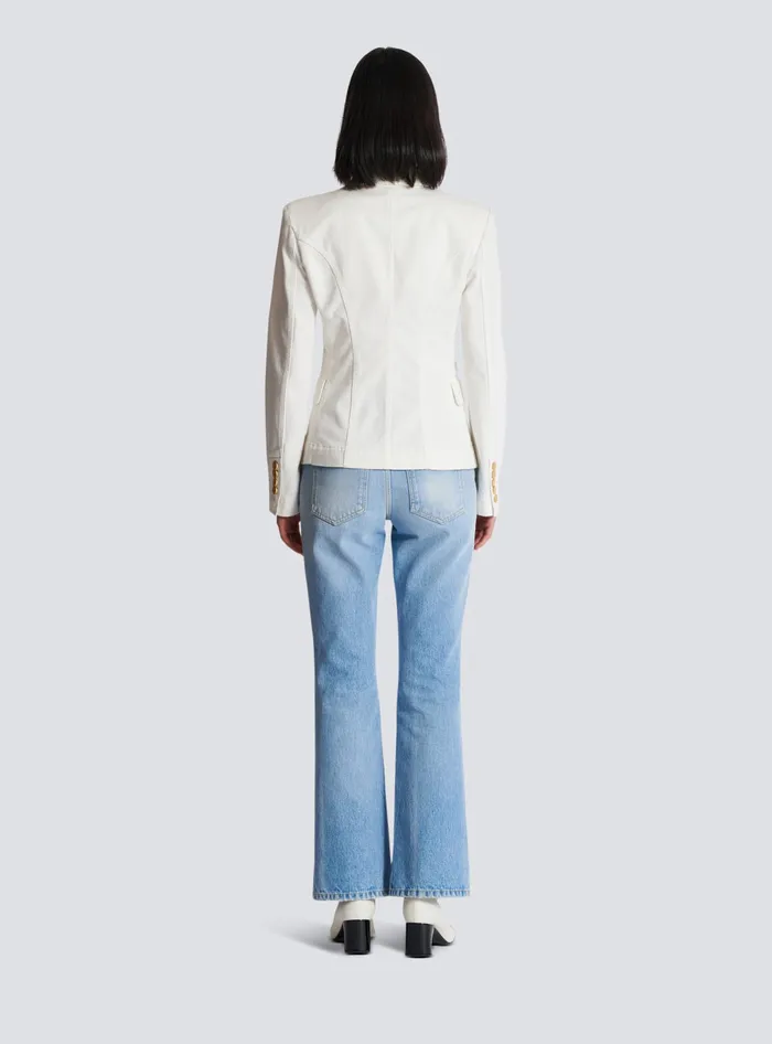 Balmain Jackets And Blazers Women 6button Denim Jacket White