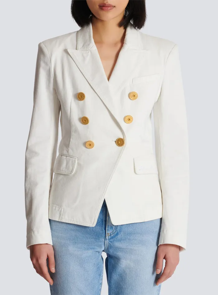 Balmain Jackets And Blazers Women 6button Denim Jacket White