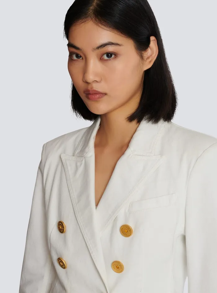 Balmain Jackets And Blazers Women 6button Denim Jacket White