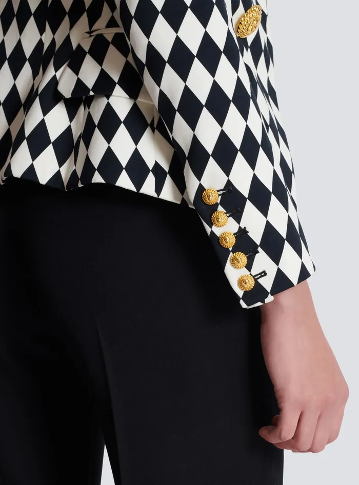 Balmain Jackets And Blazers Women 6button Diamond Crepe Jacket Black