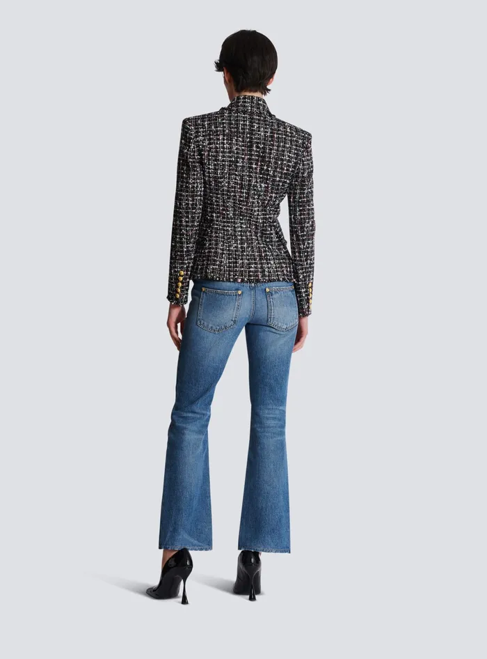 Balmain Jackets And Blazers Women 6button Tweed Jacket Black