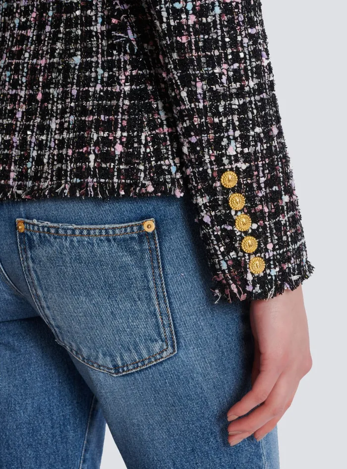 Balmain Jackets And Blazers Women 6button Tweed Jacket Black