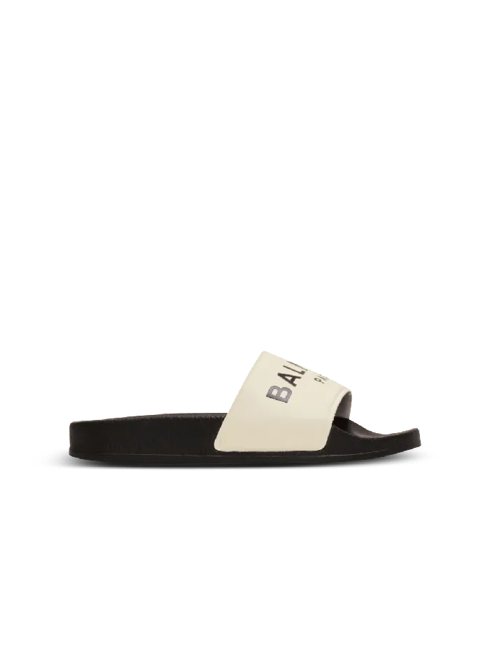 Balmain Kids Flat Logo Sandals Black