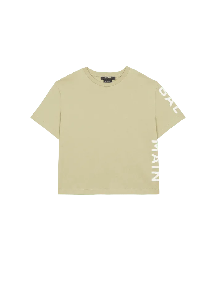 Balmain Kids Golden Tshirt Green