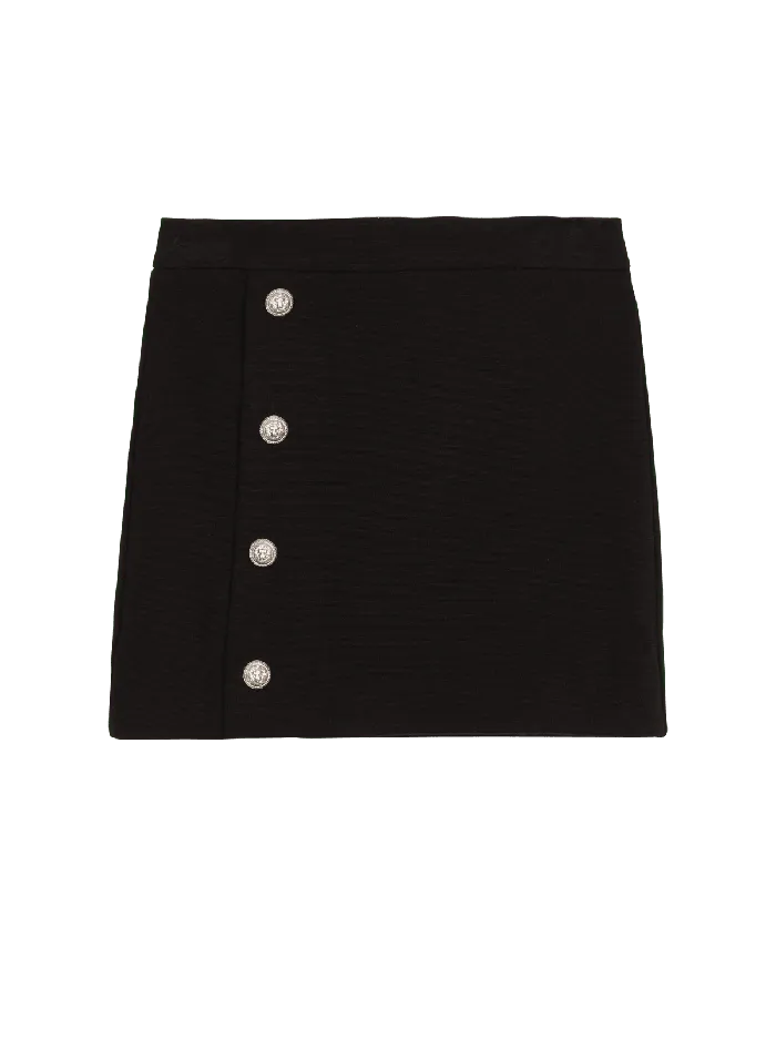 Balmain Kids Short Buttoned Skirt Black