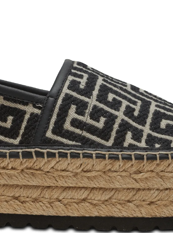 Balmain Sandals Men Alex Espadrilles With Jacquard Monogram Black