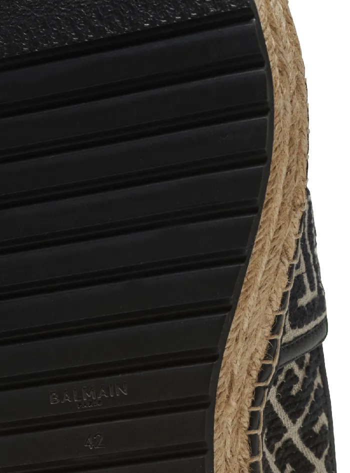 Balmain Sandals Men Alex Espadrilles With Jacquard Monogram Black