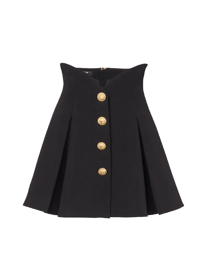 Balmain Skirts Women Pleated Crepe Tulip Skirt Black