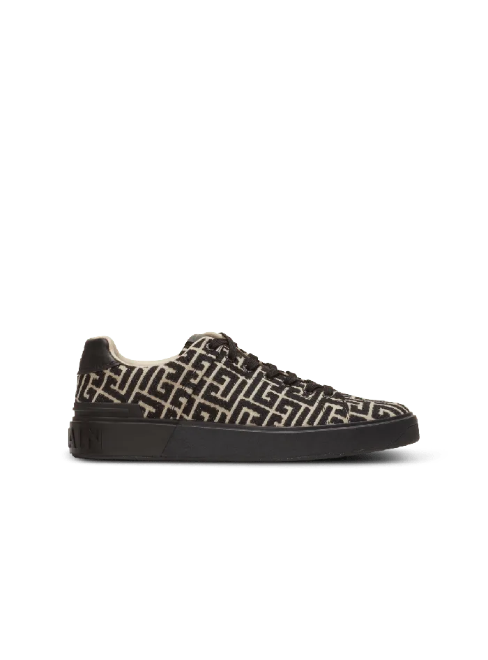 Balmain Sneakers Men BCourt Trainers With Jacquard Monogram Black