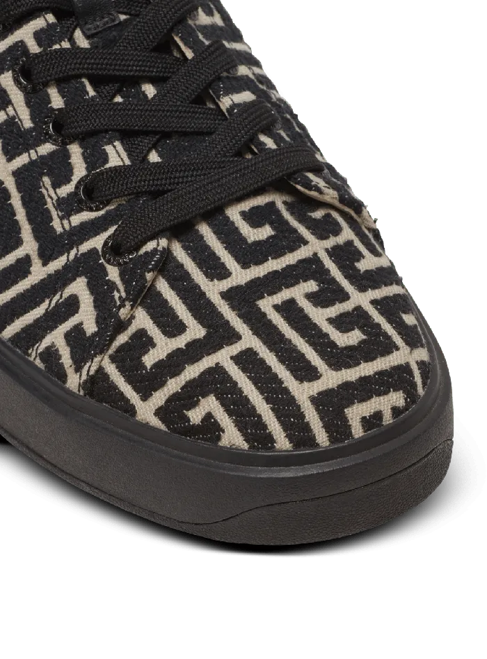 Balmain Sneakers Men BCourt Trainers With Jacquard Monogram Black