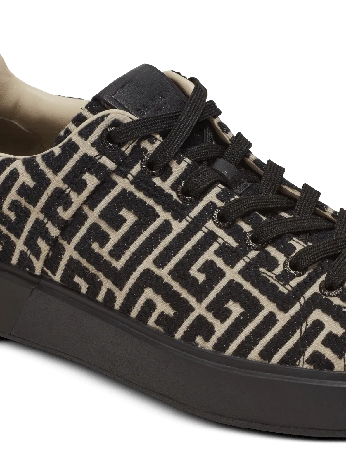 Balmain Sneakers Men BCourt Trainers With Jacquard Monogram Black