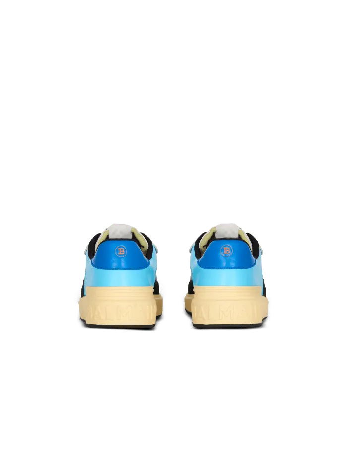 Balmain Sneakers Men Calfskin BCourt Flip Trainers With Prince Gyasi Print Multicolor