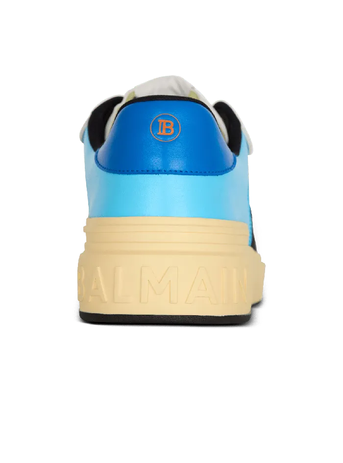 Balmain Sneakers Men Calfskin BCourt Flip Trainers With Prince Gyasi Print Multicolor