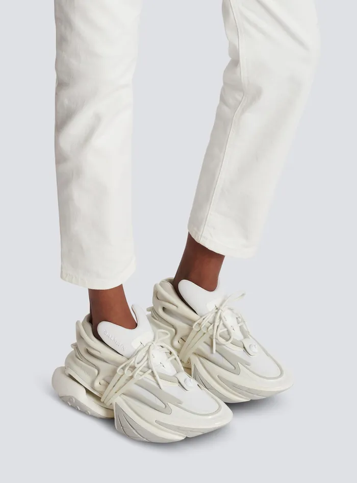 Balmain Sneakers Women Unicorn Sneakers In Neoprene And Leather White