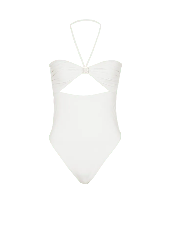Balmain Swimwear Women B Bandeau Swimsuit White