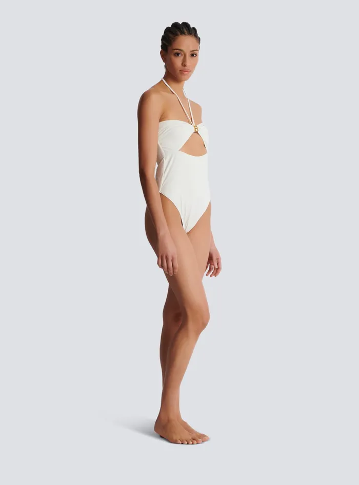 Balmain Swimwear Women B Bandeau Swimsuit White