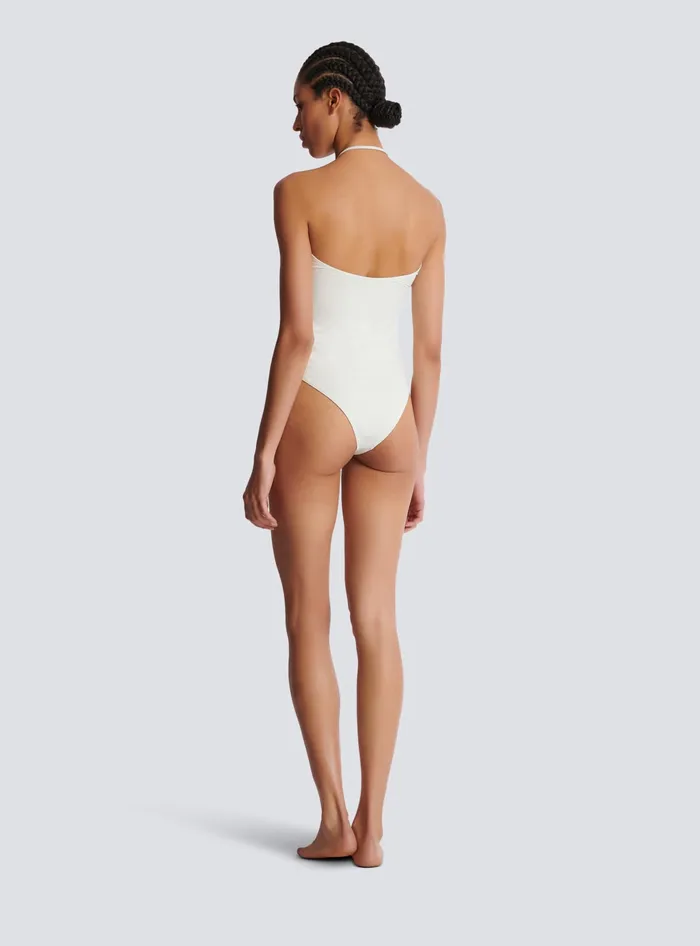 Balmain Swimwear Women B Bandeau Swimsuit White