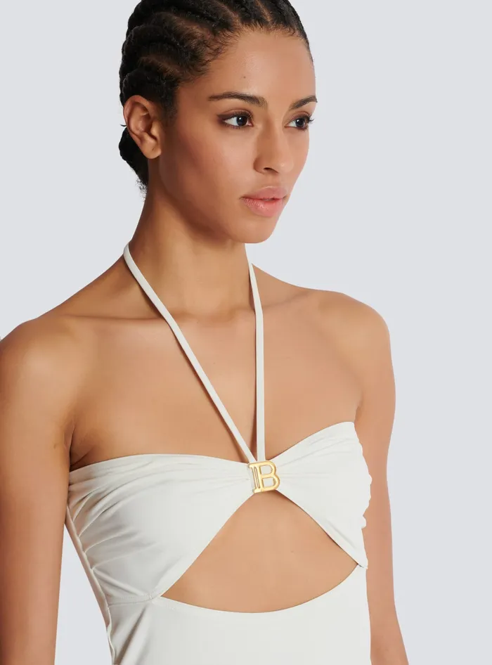 Balmain Swimwear Women B Bandeau Swimsuit White