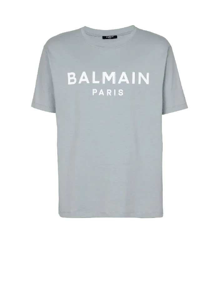 Balmain TShirts Men Printed Paris Shortsleeved Tshirt Grey