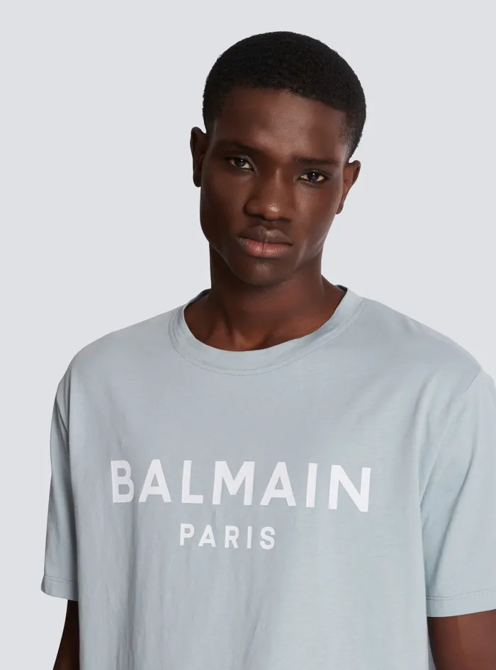 Balmain TShirts Men Printed Paris Shortsleeved Tshirt Grey