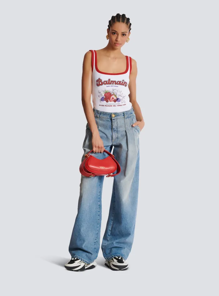 Balmain TShirts Women Fruit Tank Top White