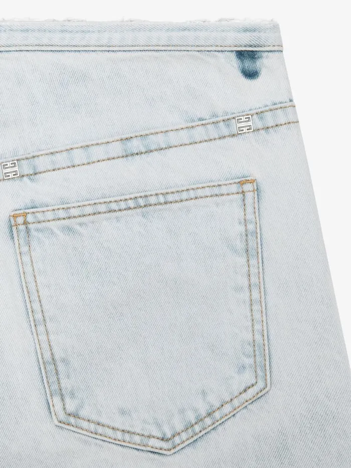 Bermuda Shorts In Denim Pale Blue Men Givenchy Pants and Shorts