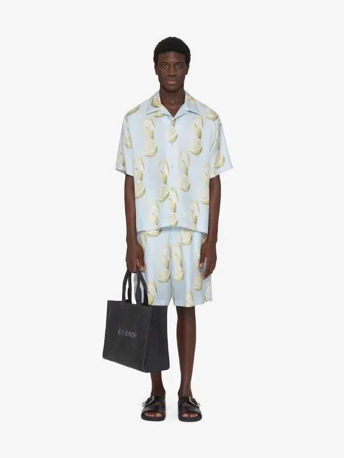Bermuda Shorts In Silk With Lemon Print Blueyellow Men Givenchy Pants and Shorts Bermuda Shorts In Silk With Lemon Print Blueyellow Men Givenchy Pants and Shorts
