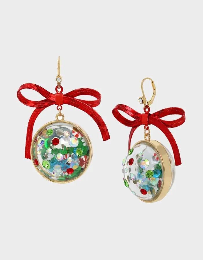 Betsey Johnson Women BETSEYS HOLIDAY ORNAMENT EARRINGS MULTI