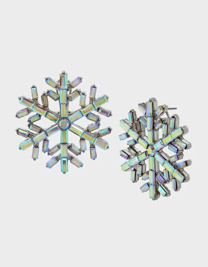 Betsey Johnson Women BETSEYS HOLIDAY SNOWFLAKE STUDS RHINESTONE