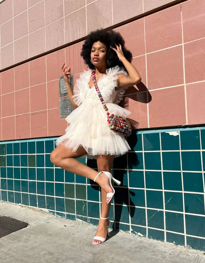 Betsey Johnson Women BETSEYS TIERED TULLE DRESS CREAM Cream