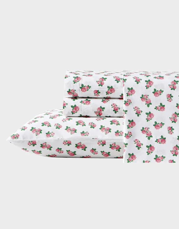 Betsey Johnson Women BETSEYS TINY PINK ROSES FULL SHEET SET MULTI
