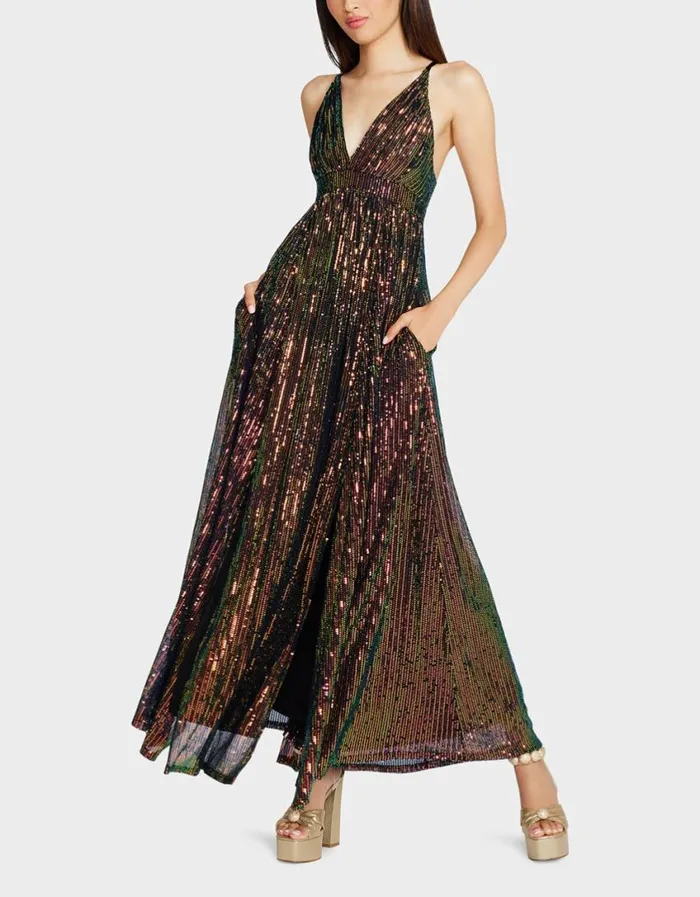 Betsey Johnson Women JAMES MAXI DRESS MULTI Multi
