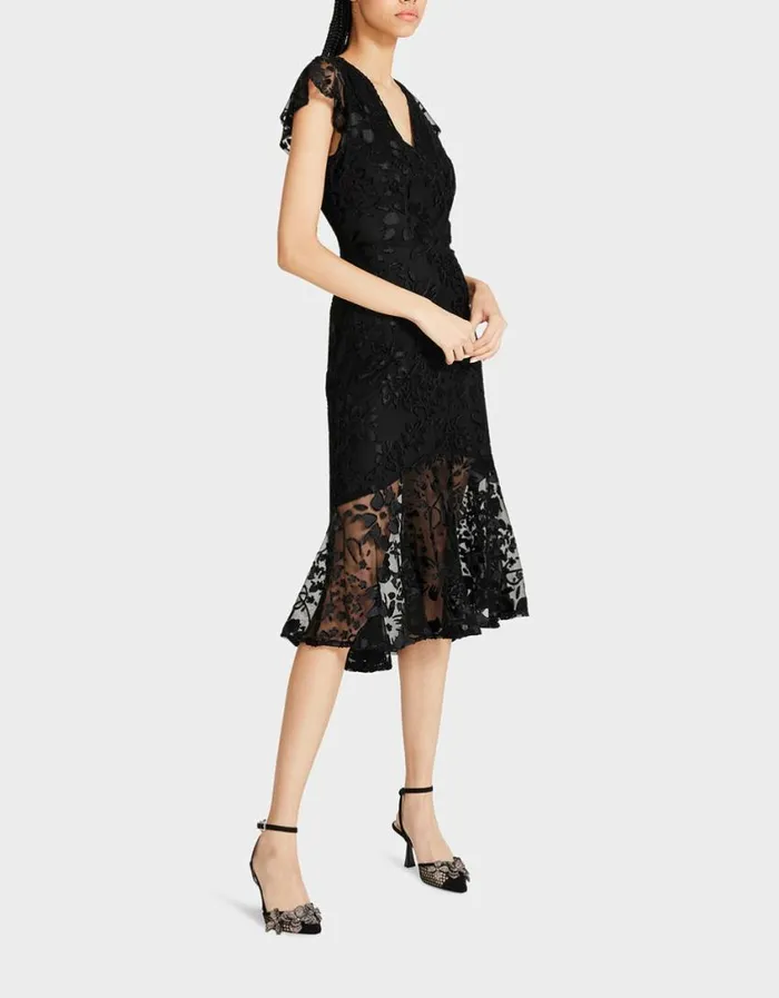 Betsey Johnson Women MERLIN MIDI DRESS BLACK