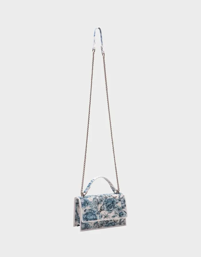 Betsey Johnson Women PEARL TOILE CONVERTIBLE BAG BLUEMULTI Betsey Johnson Women PEARL TOILE CONVERTIBLE BAG BLUEMULTI