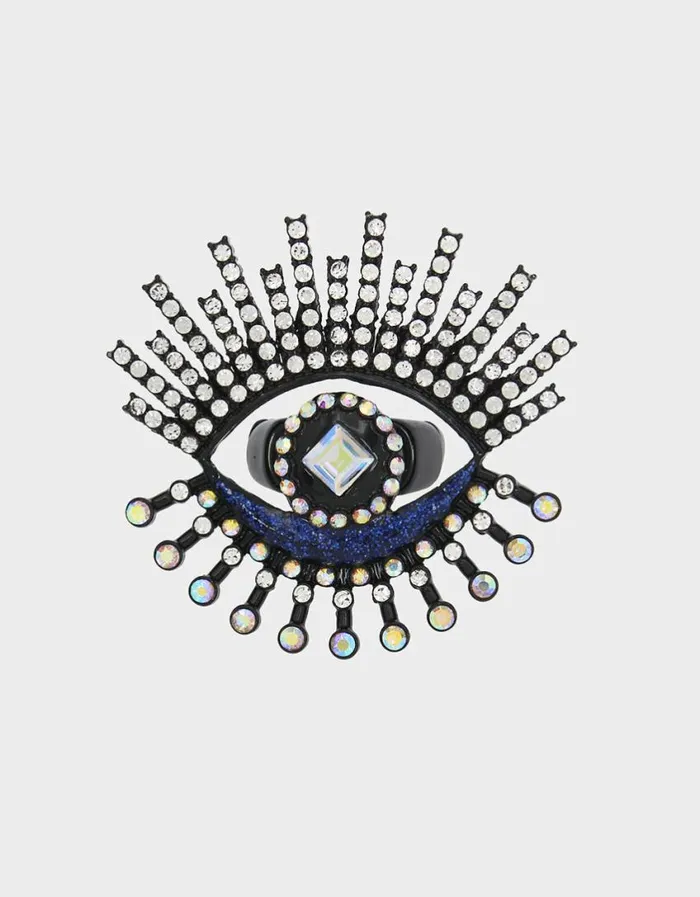 Betsey Johnson Women SHINE BRIGHT EYE STRETCH RING BLUE