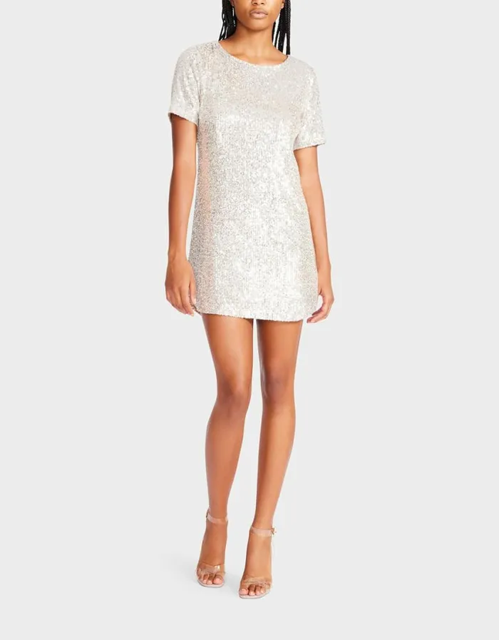 Betsey Johnson Women TATIANA MINI DRESS SILVER Silver