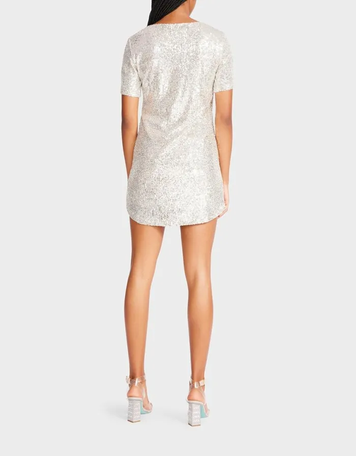 Betsey Johnson Women TATIANA MINI DRESS SILVER Silver