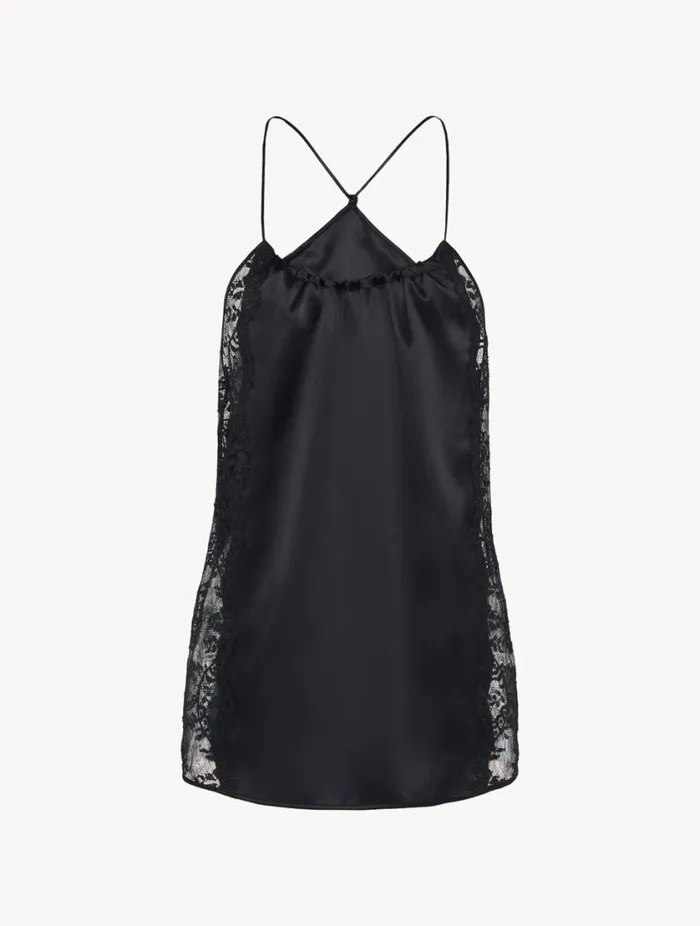 Black Silk Halterneck Camisole With Leavers Lace Trim Sleepwear La Perla Camisoles Black Silk Halterneck Camisole With Leavers Lace Trim Sleepwear La Perla Camisoles