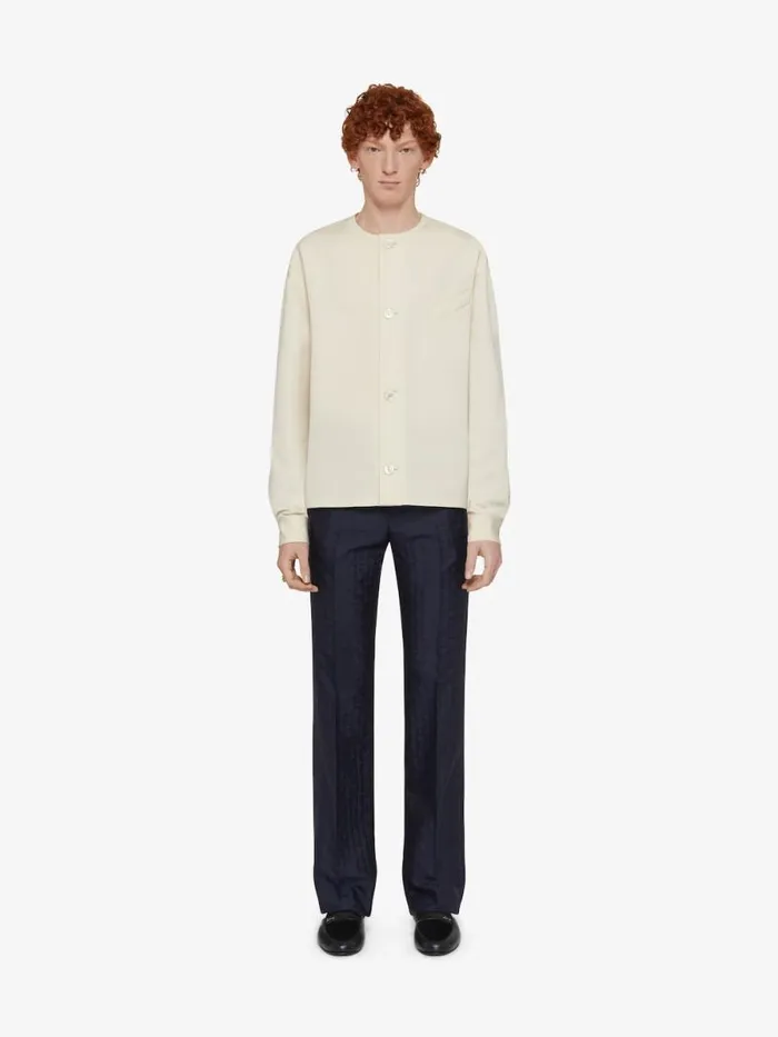Blouse In Wool With Gros Grain Clay Men Givenchy Shirts
