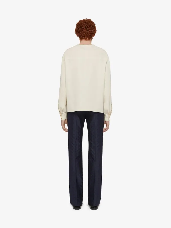 Blouse In Wool With Gros Grain Clay Men Givenchy Shirts
