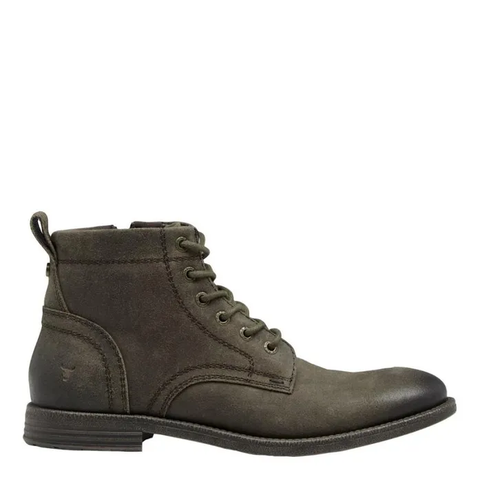 Boots Men Windsor Smith SEBASTIAN TAUPE OIL SUEDE LEATHER BOOTS
