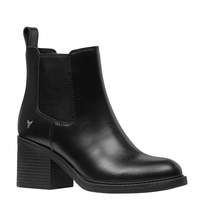 Boots Women Windsor Smith VARSITY BLACK LEATHER BOOTS Boots Women Windsor Smith VARSITY BLACK LEATHER BOOTS