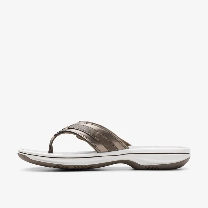 Breeze Sea Pewter Synthetic Women Clarks Sandals and Flip Flops