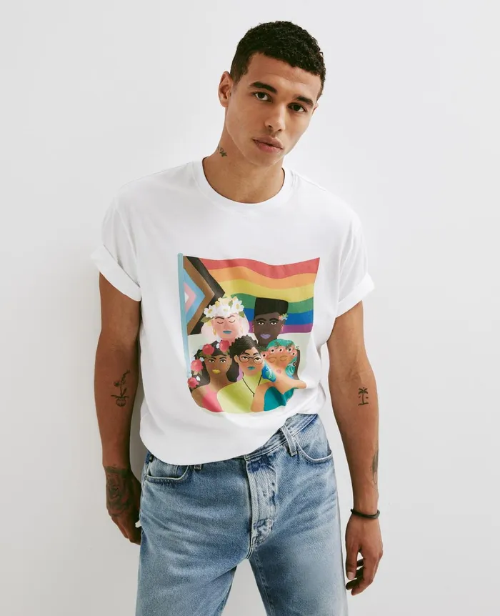 Bryce Crew Feel The Pride True White WomenMen AG Jeans Tees and Tanks Bryce Crew Feel The Pride True White WomenMen AG Jeans Tees and Tanks