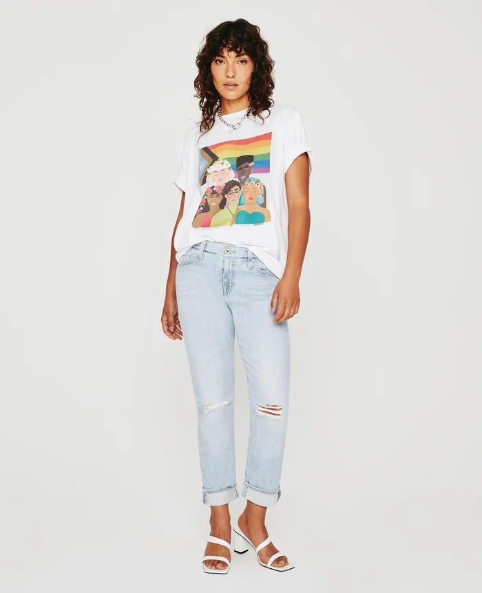 Bryce Crew Feel The Pride True White WomenMen AG Jeans Tees and Tanks Bryce Crew Feel The Pride True White WomenMen AG Jeans Tees and Tanks
