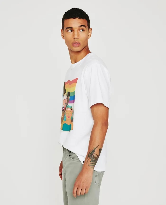 Bryce Crew Feel The Pride True White WomenMen AG Jeans Tees and Tanks Bryce Crew Feel The Pride True White WomenMen AG Jeans Tees and Tanks