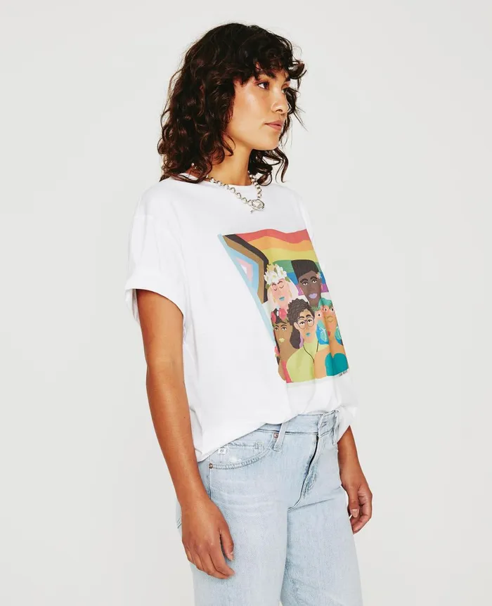 Bryce Crew Feel The Pride True White WomenMen AG Jeans Tees and Tanks Bryce Crew Feel The Pride True White WomenMen AG Jeans Tees and Tanks