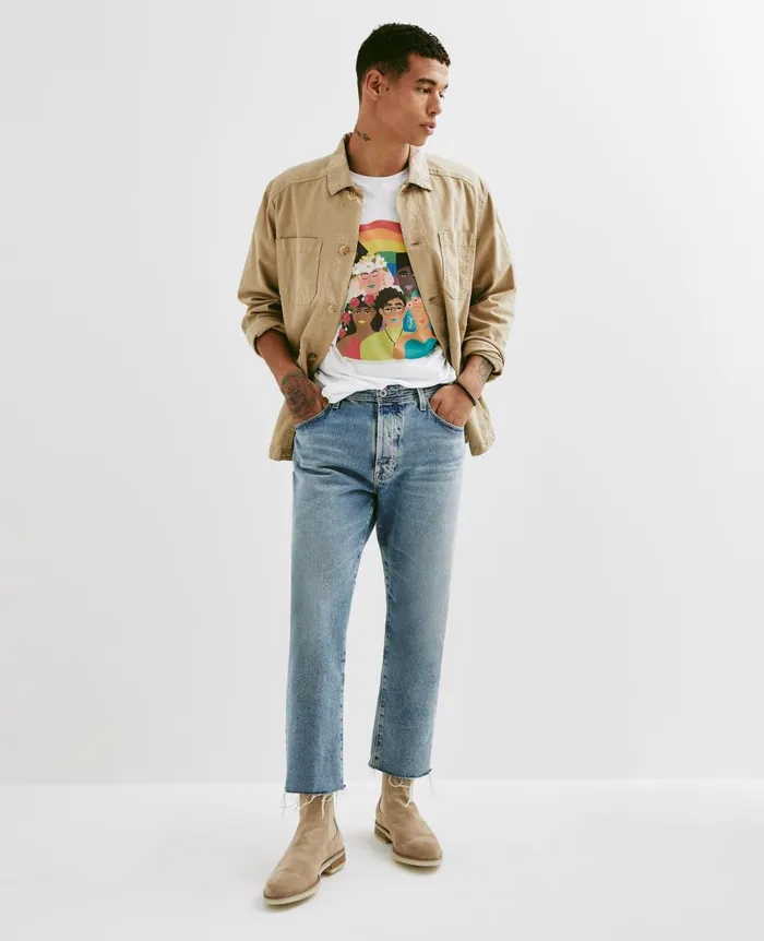 Bryce Crew Feel The Pride True White WomenMen AG Jeans Tees and Tanks Bryce Crew Feel The Pride True White WomenMen AG Jeans Tees and Tanks